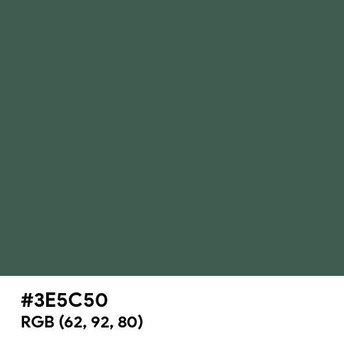 Gray-Asparagus (Hex code: 3E5C50) Thumbnail