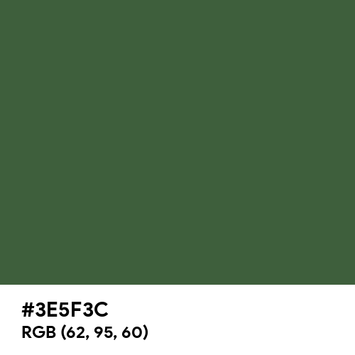 Deep Moss Green (Hex code: 3E5F3C) Thumbnail