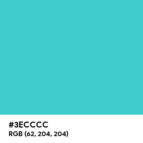 Medium Turquoise (Hex code: 3ECCCC) Thumbnail