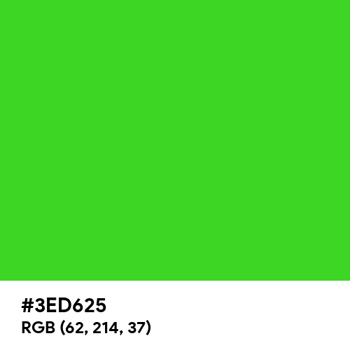Glossy Green (Hex code: 3ED625) Thumbnail