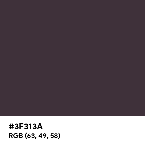 滅紫 (Metsushi) (Hex code: 3F313A) Thumbnail