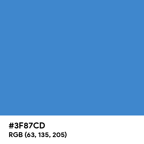 Cyan-Blue Azure (Hex code: 3F87CD) Thumbnail