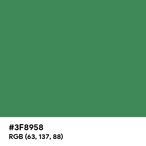 Middle Green (Hex code: 3F8958) Thumbnail