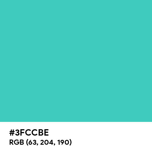 Medium Turquoise (Hex code: 3FCCBE) Thumbnail