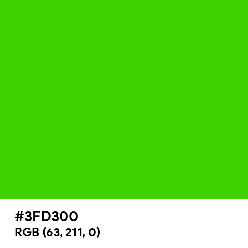 Harlequin Green (Hex code: 3FD300) Thumbnail