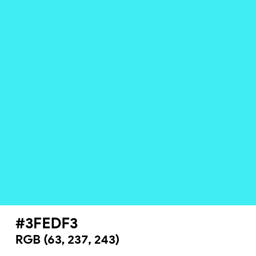 Turquoise (Hex code: 3FEDF3) Thumbnail
