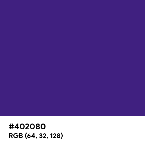Blue-Violet (Color Wheel) (Hex code: 402080) Thumbnail