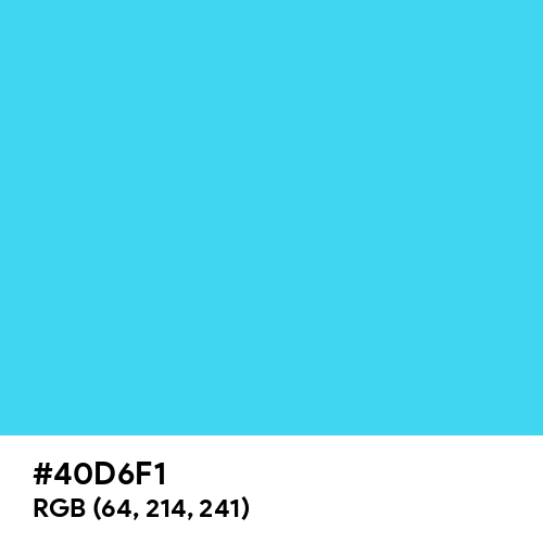 Turquoise (Hex code: 40D6F1) Thumbnail