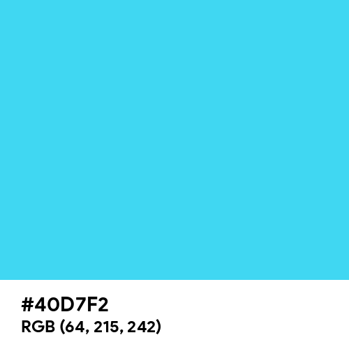 Turquoise (Hex code: 40D7F2) Thumbnail
