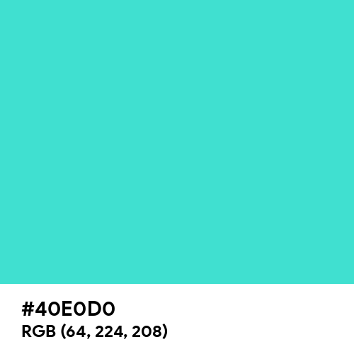 Turquoise (Hex code: 40E0D0) Thumbnail