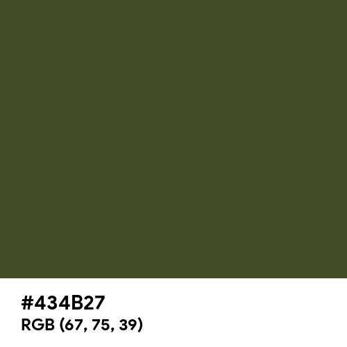 Army Green (Hex code: 434B27) Thumbnail