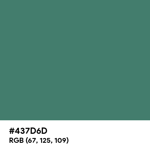 Bottle Green (Pantone) (Hex code: 437D6D) Thumbnail
