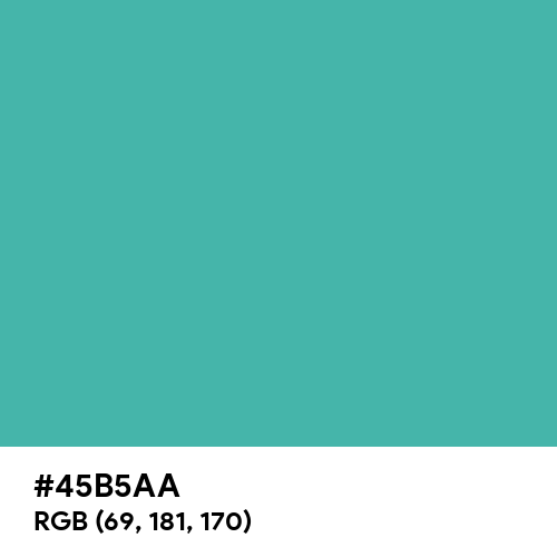 Turquoise (Pantone) (Hex code: 45B5AA) Thumbnail