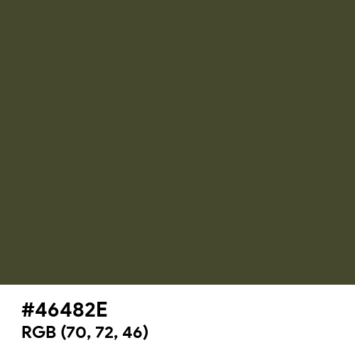 Army Green CMYK (Hex code: 46482E) Thumbnail