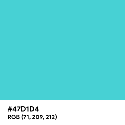 Medium Turquoise (Hex code: 47D1D4) Thumbnail