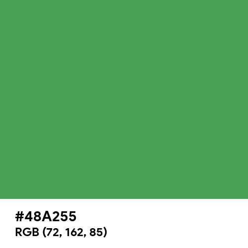 Middle Green (Hex code: 48A255) Thumbnail