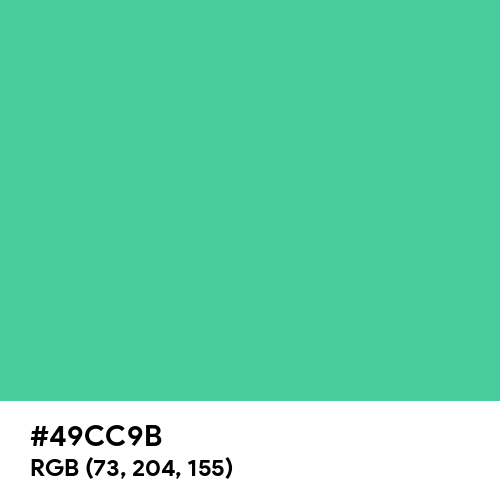 Ocean Green (Hex code: 49CC9B) Thumbnail