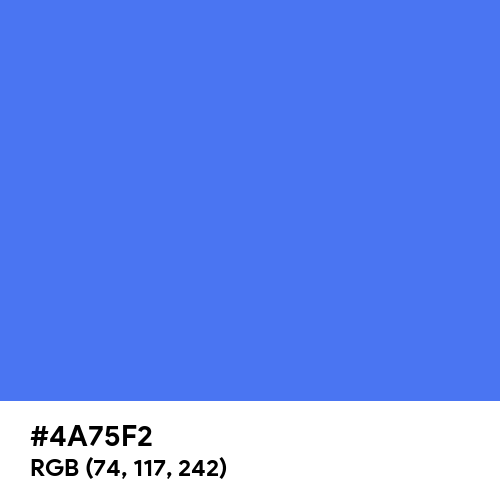 Ultramarine Blue (Hex code: 4A75F2) Thumbnail