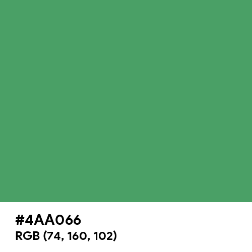 Middle Green (Hex code: 4AA066) Thumbnail