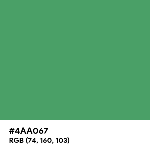 Medium Sea Green (Hex code: 4AA067) Thumbnail