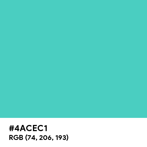Glossy Blue-green (Hex code: 4ACEC1) Thumbnail
