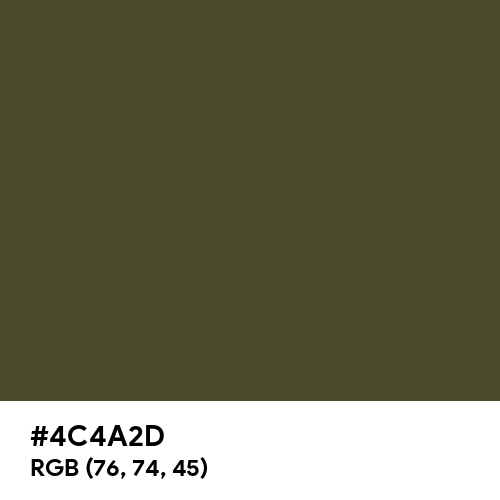 Rifle Green (Hex code: 4C4A2D) Thumbnail