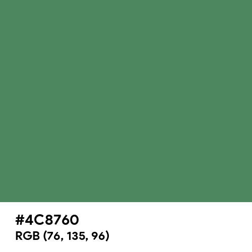 Middle Green (Hex code: 4C8760) Thumbnail