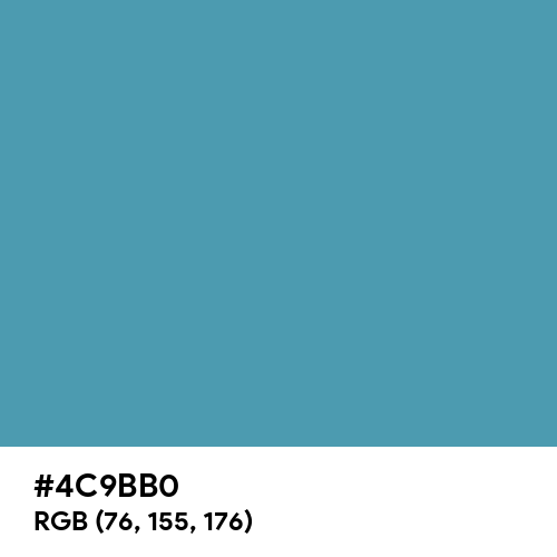 Caribbean Blue (Hex code: 4C9BB0) Thumbnail