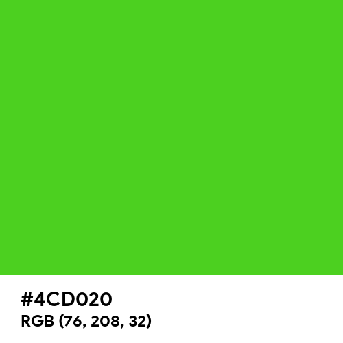 Harlequin Green (Hex code: 4CD020) Thumbnail