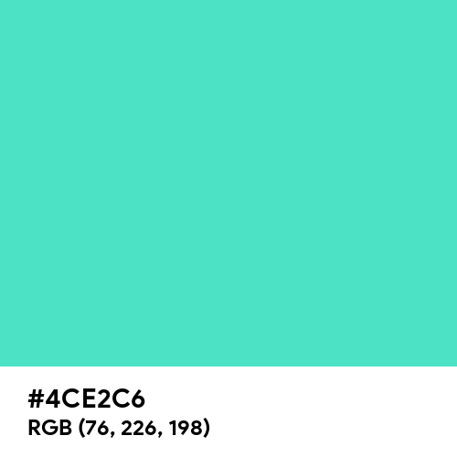 Turquoise (Hex code: 4CE2C6) Thumbnail