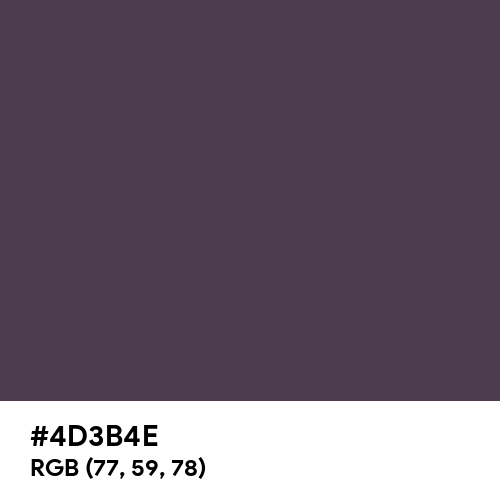 Purple Taupe (Hex code: 4D3B4E) Thumbnail