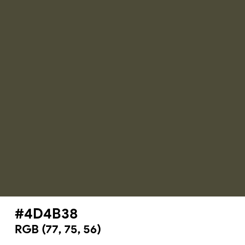 Rifle Green (Hex code: 4D4B38) Thumbnail