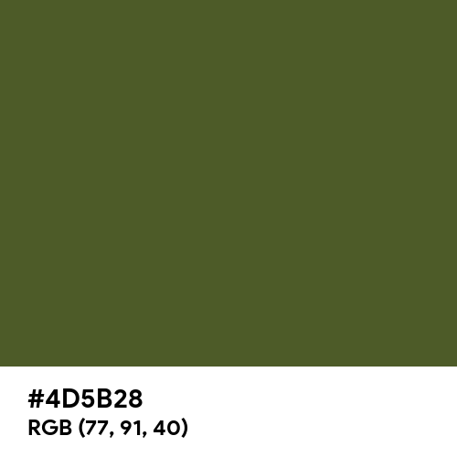 Dark Moss Green (Hex code: 4D5B28) Thumbnail