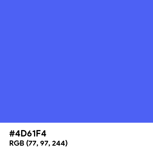 Ultramarine Blue (Hex code: 4D61F4) Thumbnail