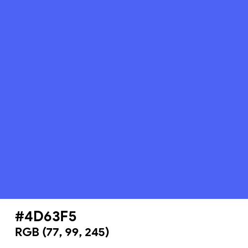 Ultramarine Blue (Hex code: 4D63F5) Thumbnail
