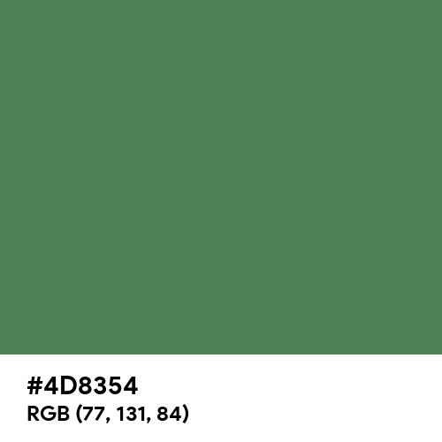 Middle Green (Hex code: 4D8354) Thumbnail