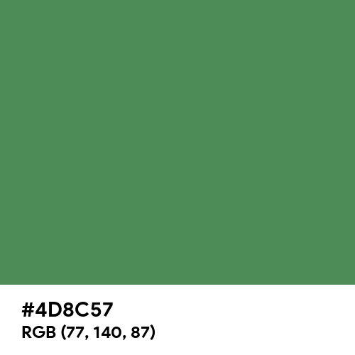 Middle Green (Hex code: 4D8C57) Thumbnail