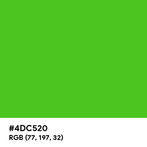 Harlequin Green (Hex code: 4DC520) Thumbnail