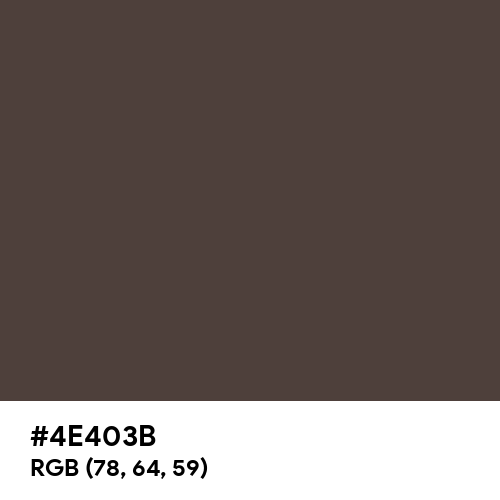 Chocolate Brown (Pantone) (Hex code: 4E403B) Thumbnail