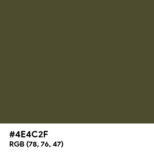Rifle Green (Hex code: 4E4C2F) Thumbnail