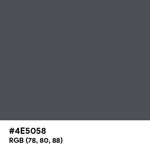 Davy's Grey (Hex code: 4E5058) Thumbnail