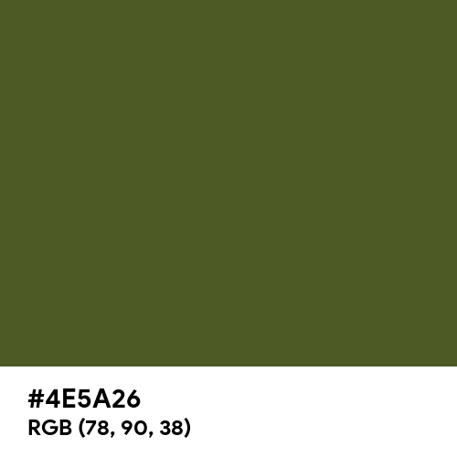 Dark Moss Green (Hex code: 4E5A26) Thumbnail