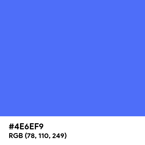 Ultramarine Blue (Hex code: 4E6EF9) Thumbnail