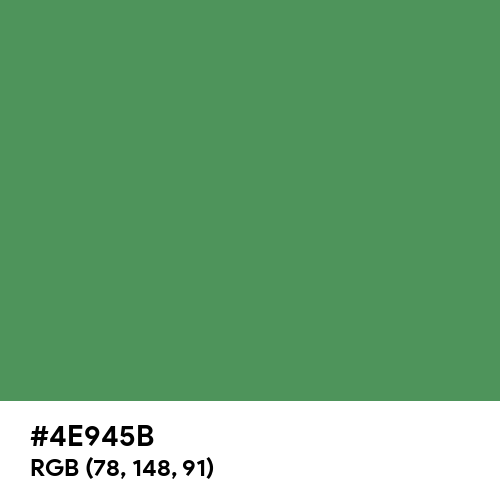 Middle Green (Hex code: 4E945B) Thumbnail