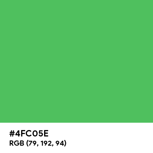 Rainbow Green (Hex code: 4FC05E) Thumbnail
