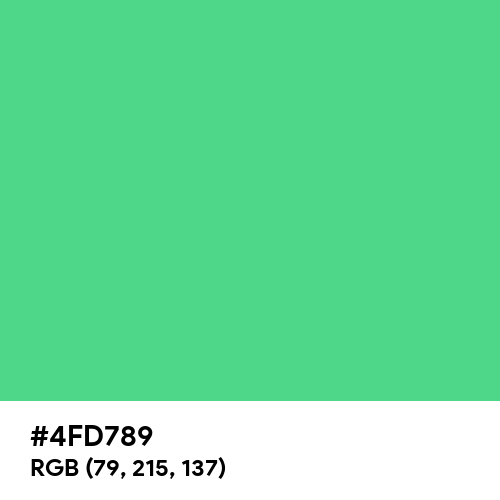 Emerald (Hex code: 4FD789) Thumbnail