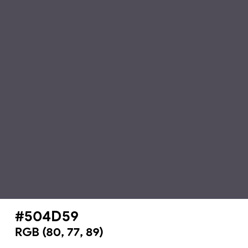 Davy's Grey (Hex code: 504D59) Thumbnail