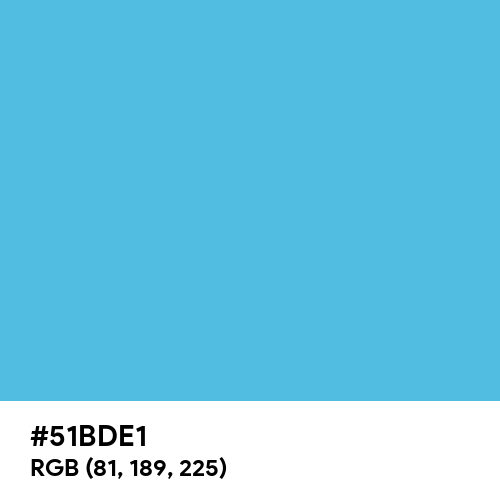 Picton Blue (Hex code: 51BDE1) Thumbnail