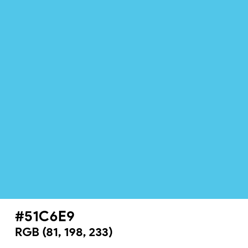 Picton Blue (Hex code: 51C6E9) Thumbnail