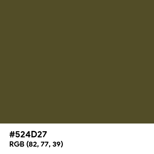 Army Green (Hex code: 524D27) Thumbnail
